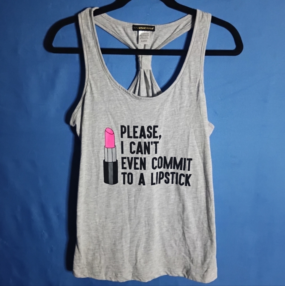 Not A Morning Person Graphic Tank Top Gray XL